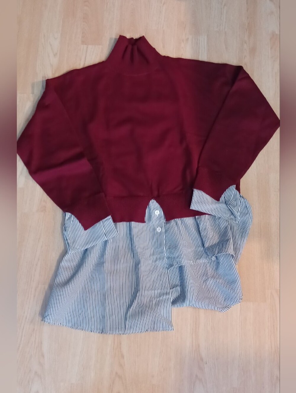 NWOT Avantlook Burgundy Turtle Neck Asymetrical Sweater XL